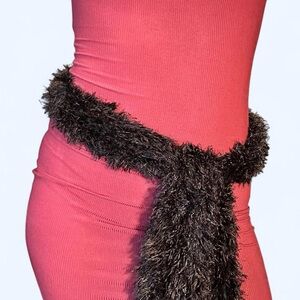 Goth Black Fur Scarf Belt by Helen Welsh!